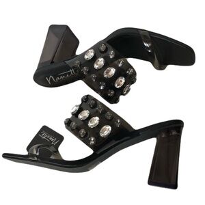 NEW NANETTE LEPORE VINLY STUDDED DIAMOND block heels size 8